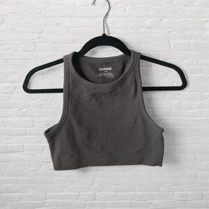 Garage // Gray Waffle Knit Cropped Tank Top